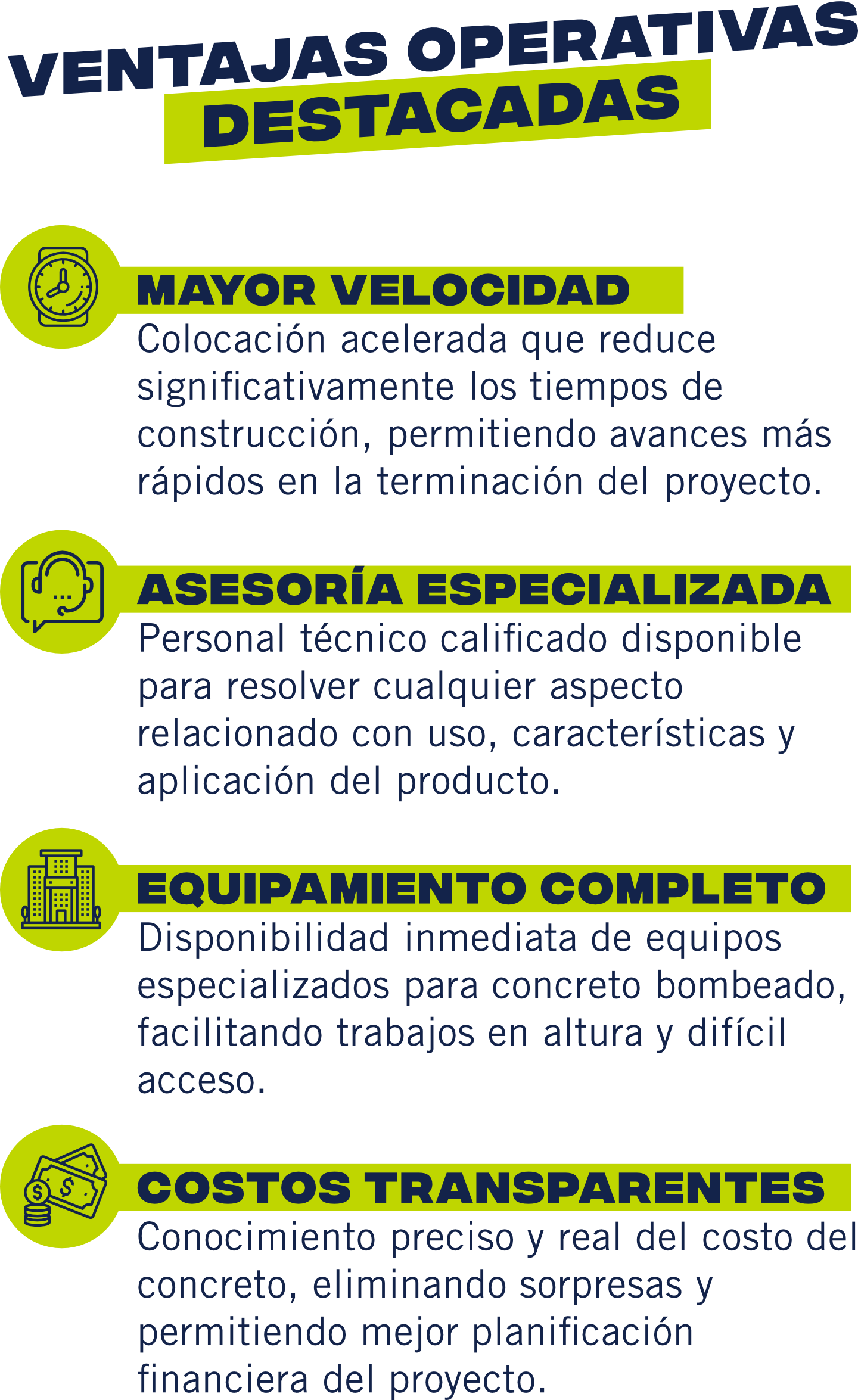 Ventajas operativas destacadas
